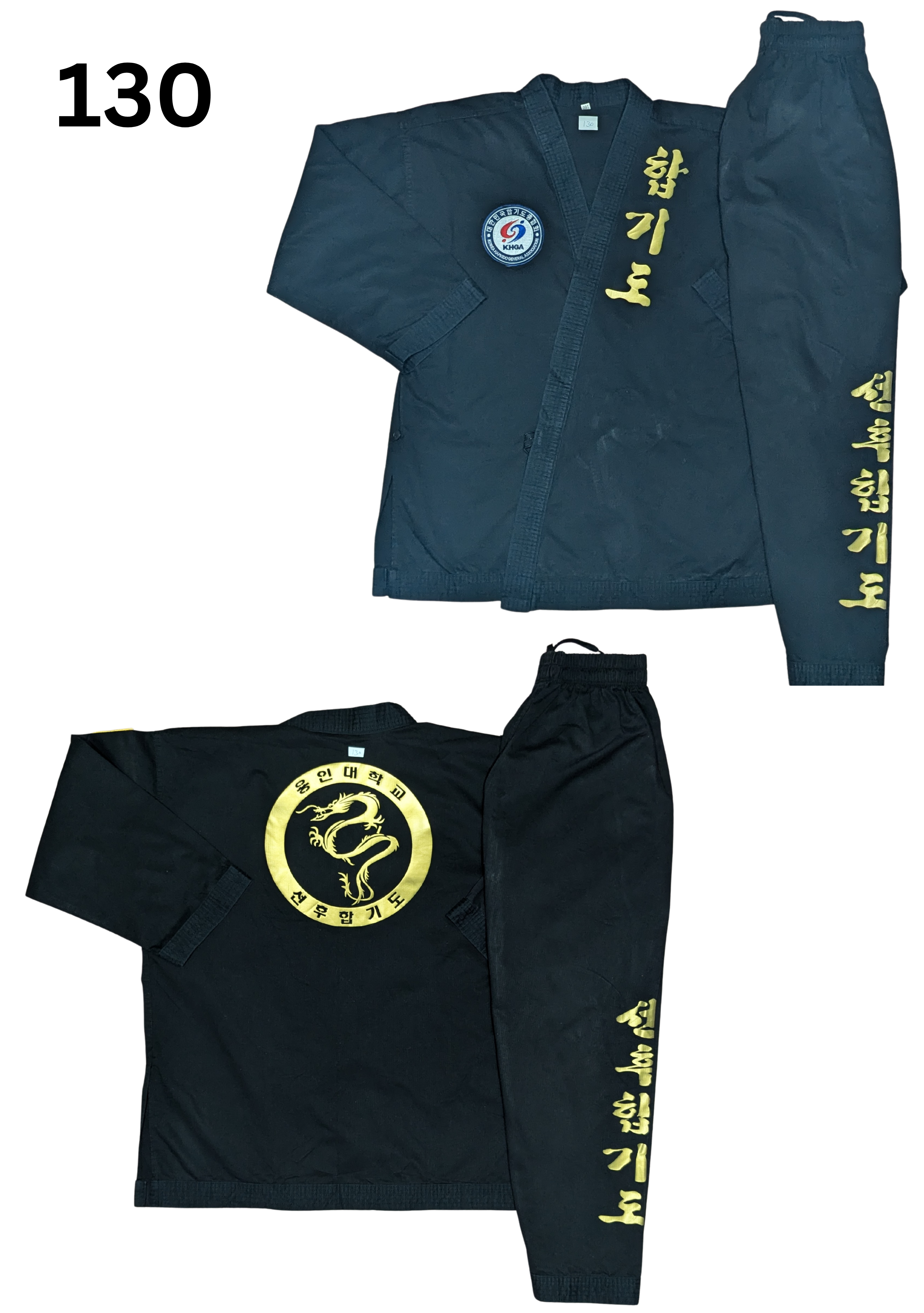 Taekwondo martial arts uniform (160 sized /black color )