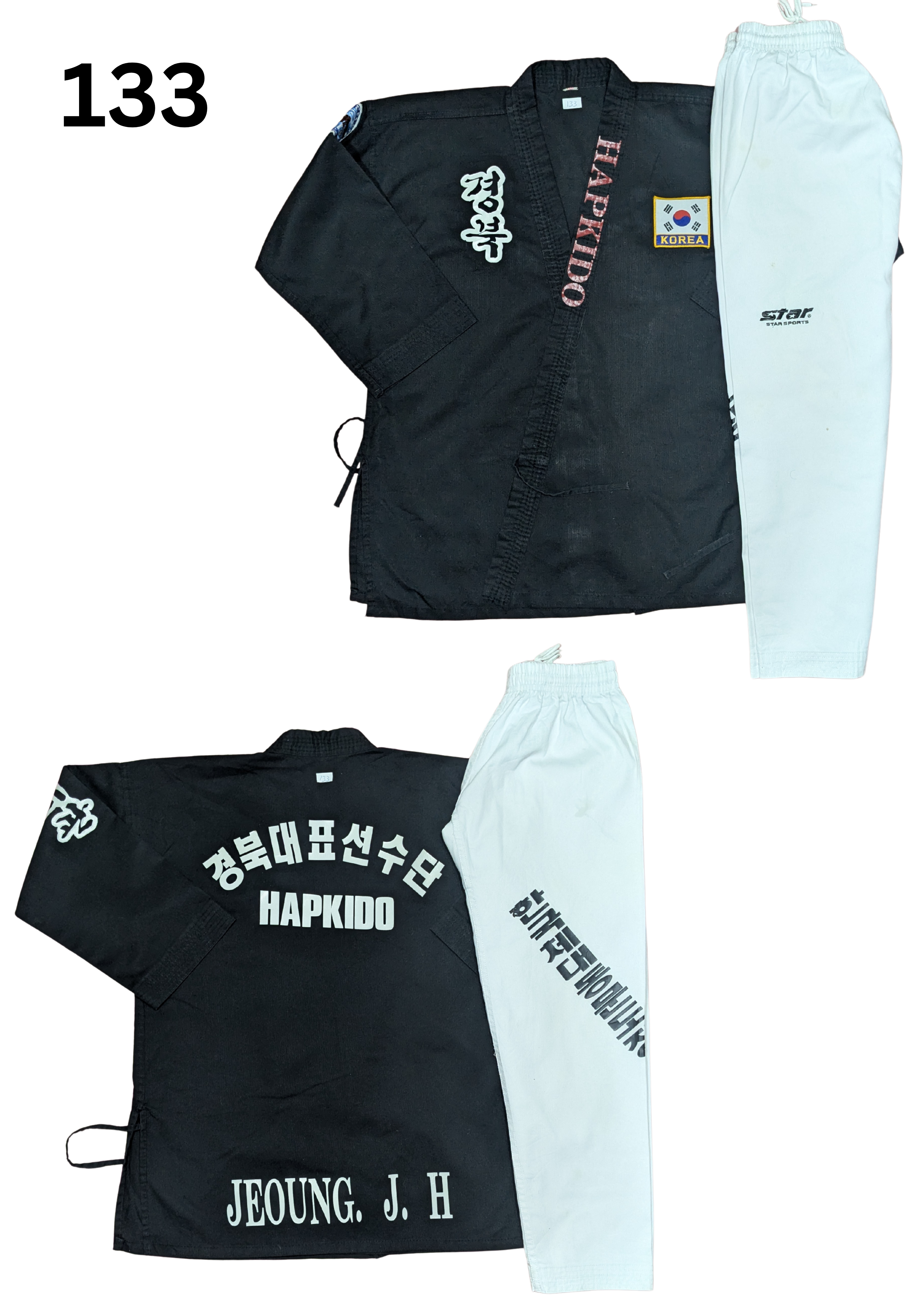Taekwondo martial arts uniform (160 sized /black color )
