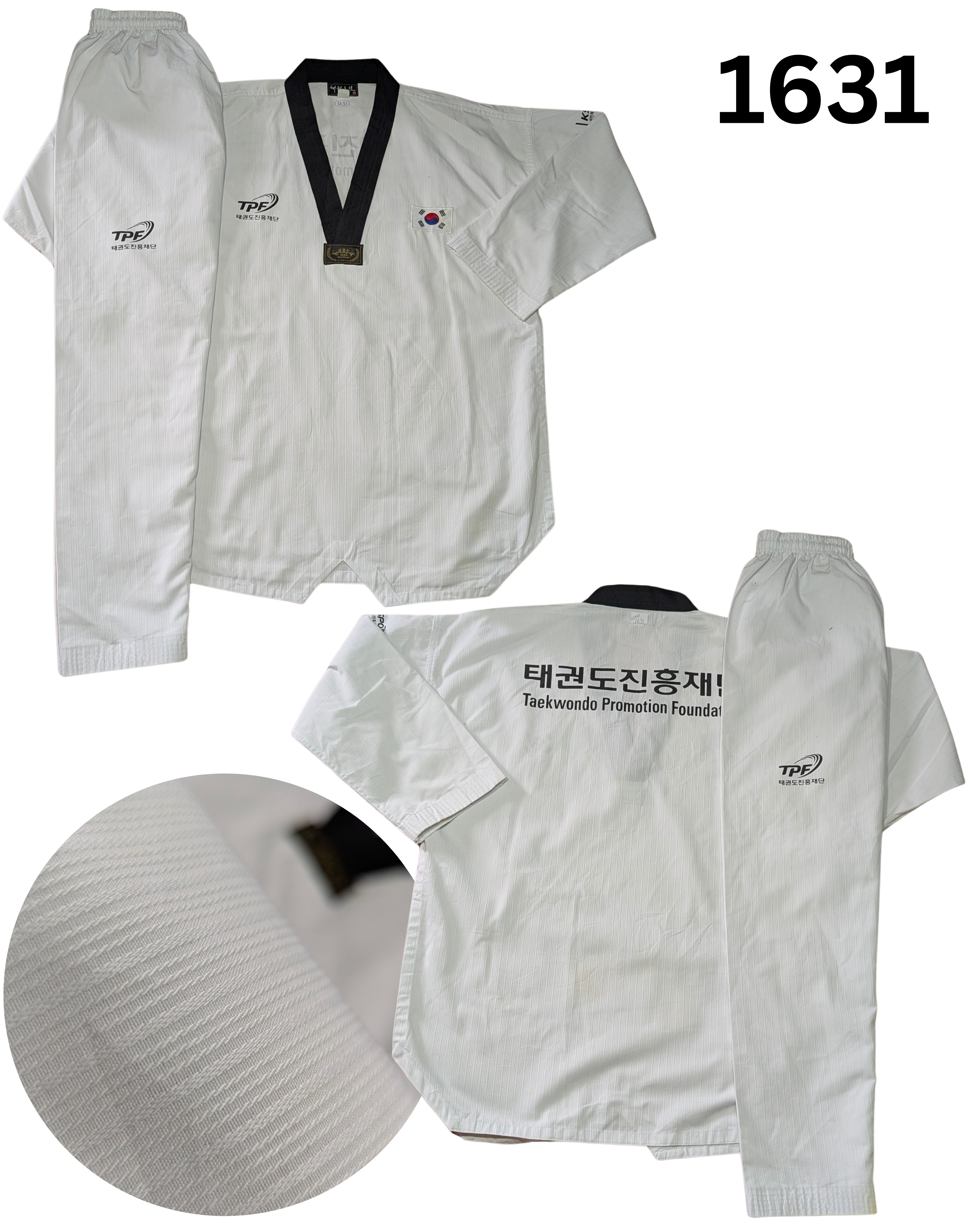 Taekwondo t p f uniform (190 sized /white color )