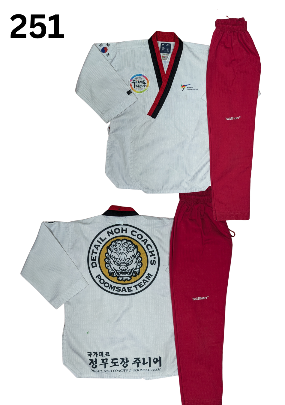 Taekwondo word taekwondo uniform (140 sized /white color )