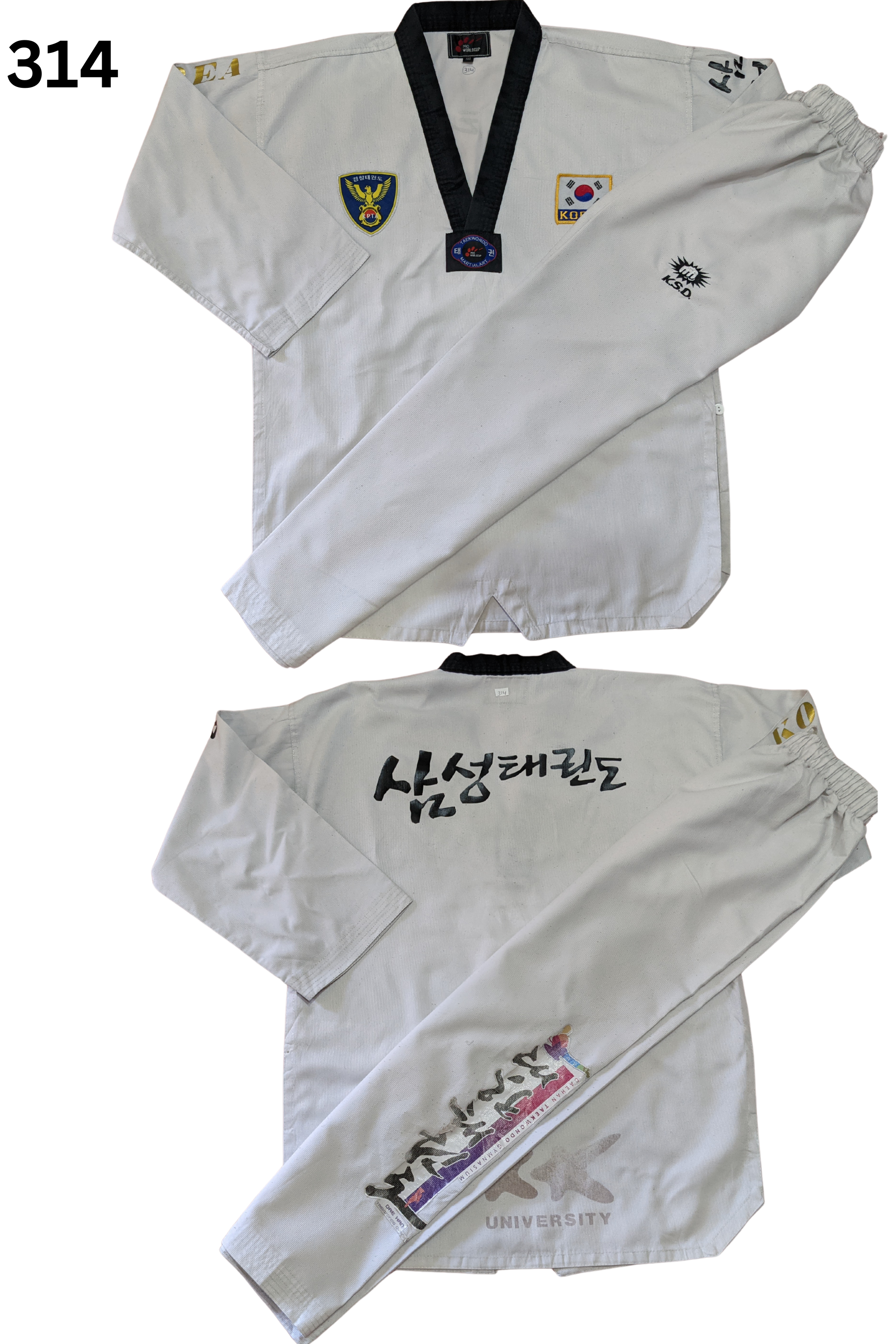 Taekwondo k s d uniform (190 sized /white color )