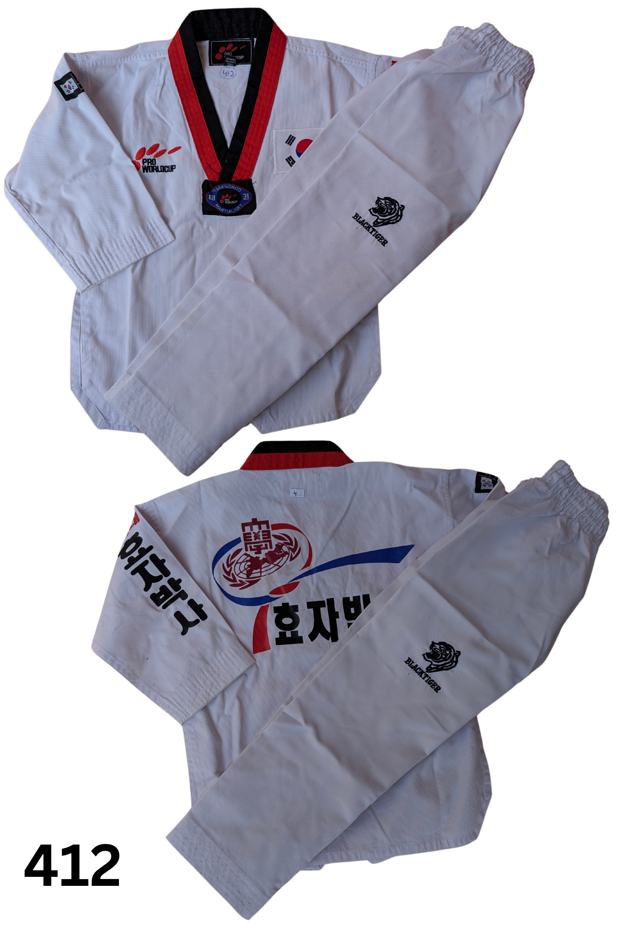 Taekwondo pro world cup uniform (110 sized /white color )