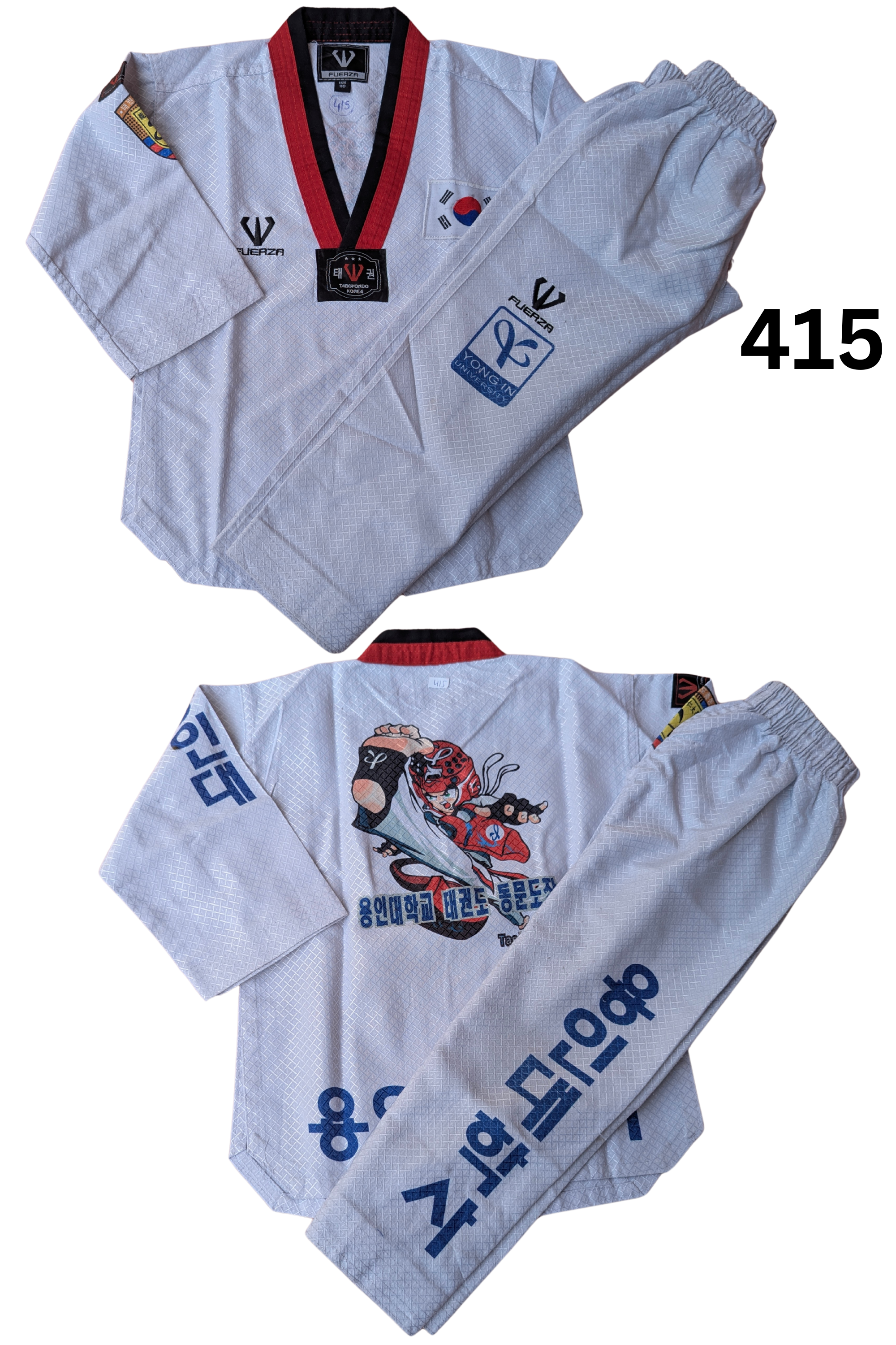 Taekwondo fuerza uniform (110 sized /white color )