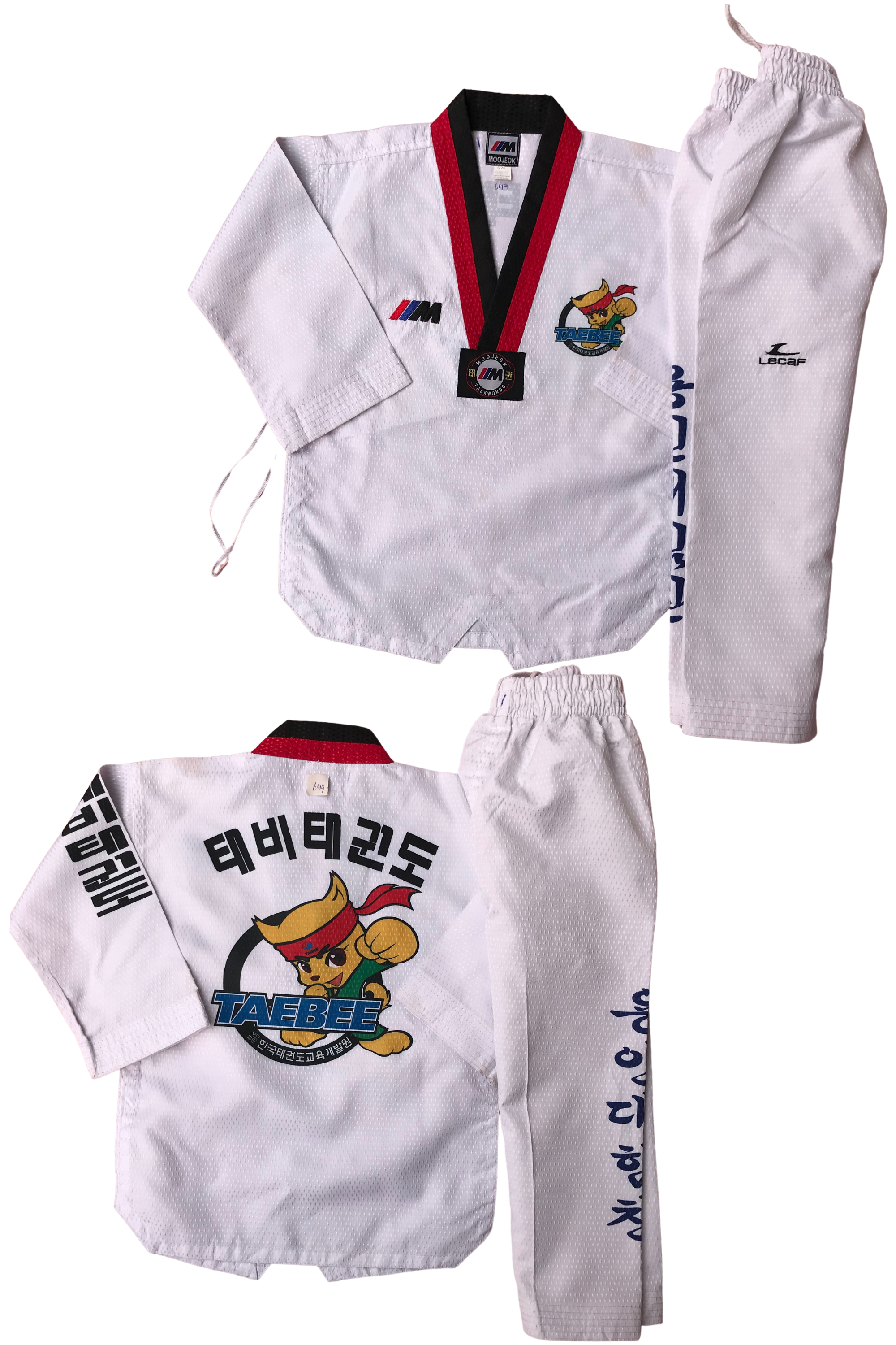 Taekwondo moojeoq uniform (110 sized /white color )