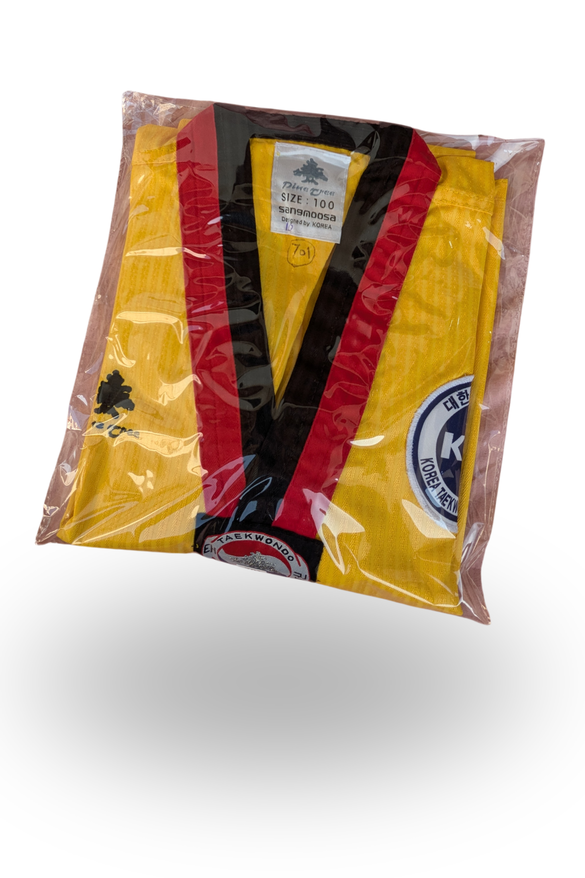 Taekwondo pine tree uniform (100 sized /yellow color )