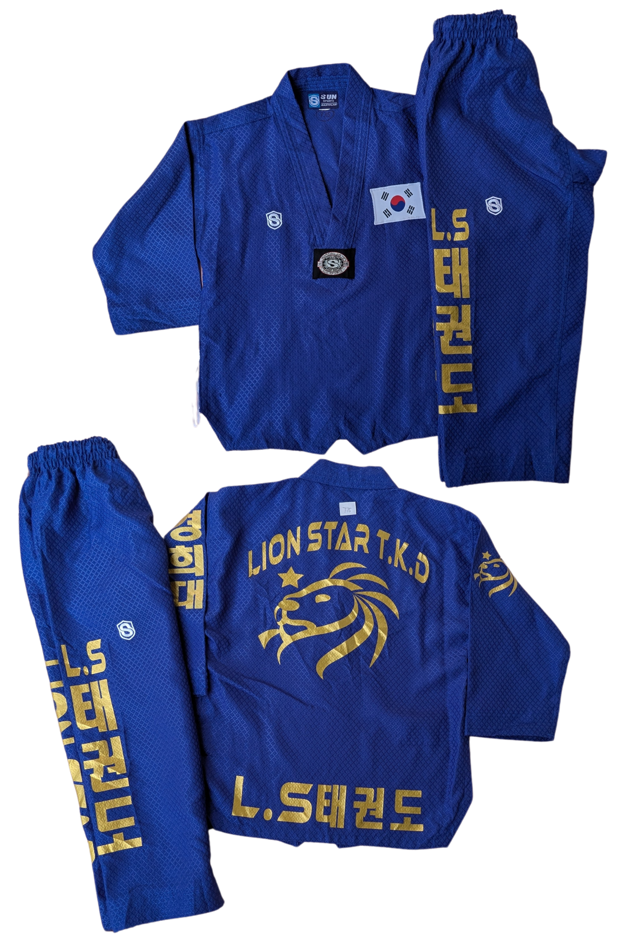 Taekwondo sun sports uniform (130 sized /blue color )