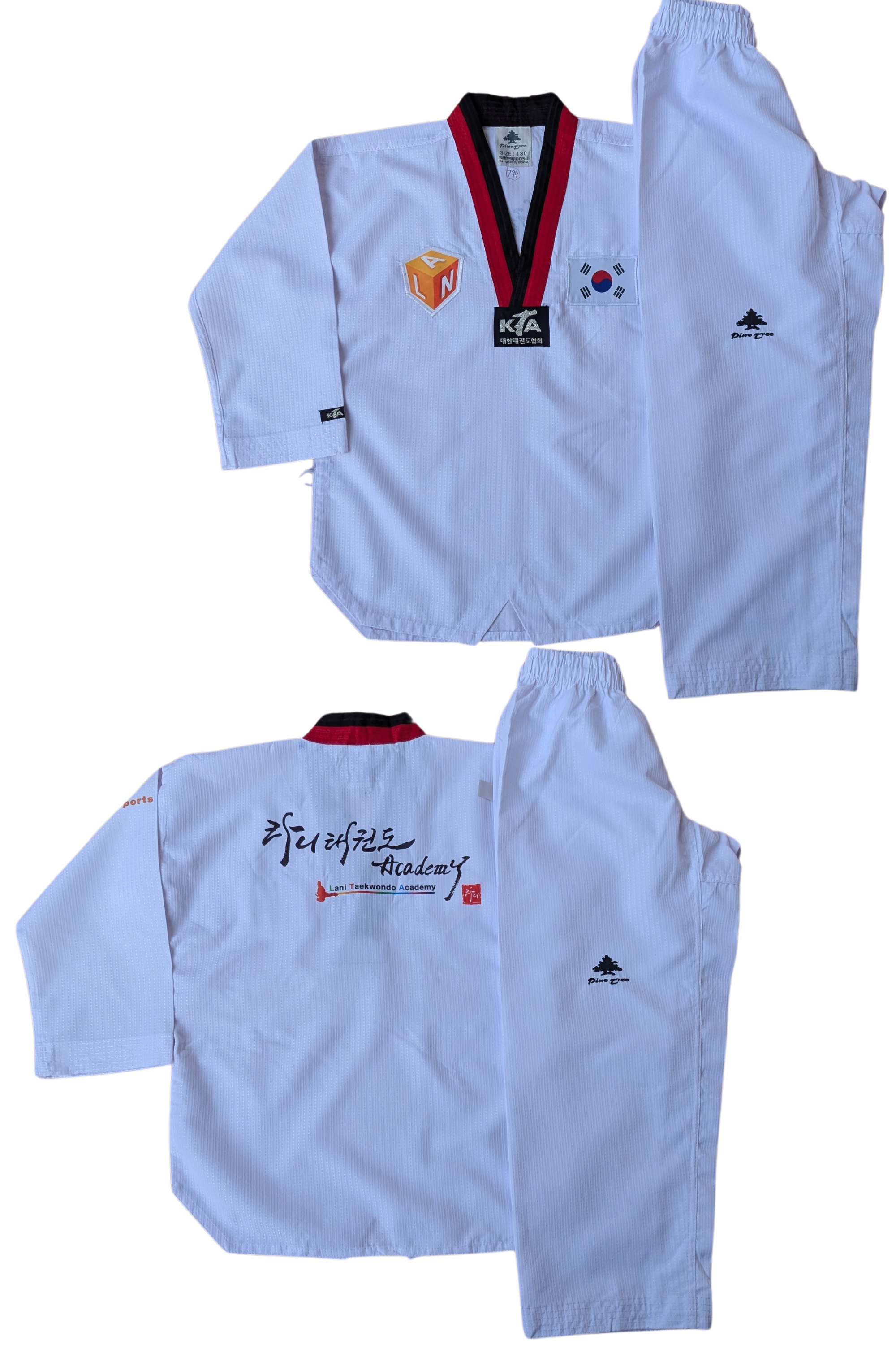 Taekwondo pine tree uniform (130 sized /white color )