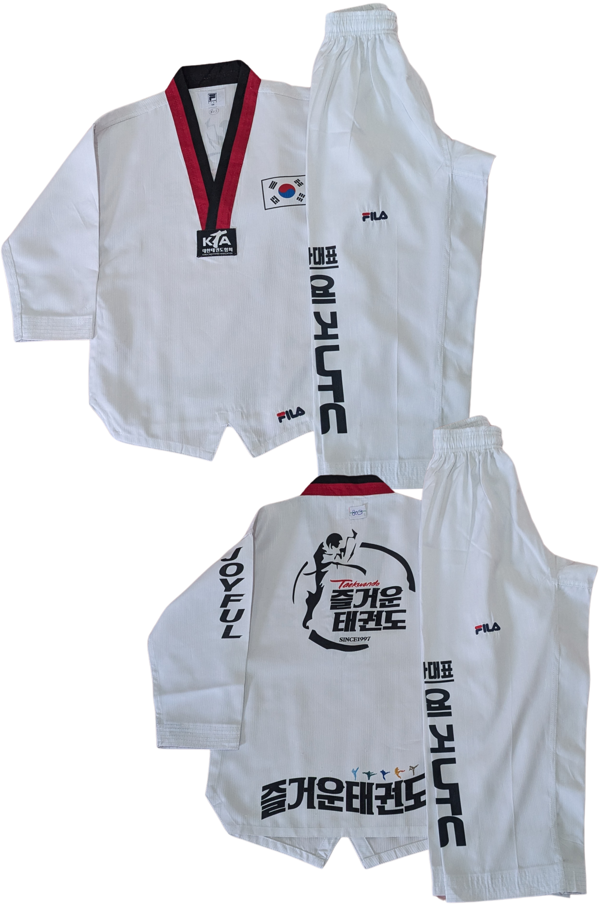 Taekwondo fila uniform (130 sized /white color )