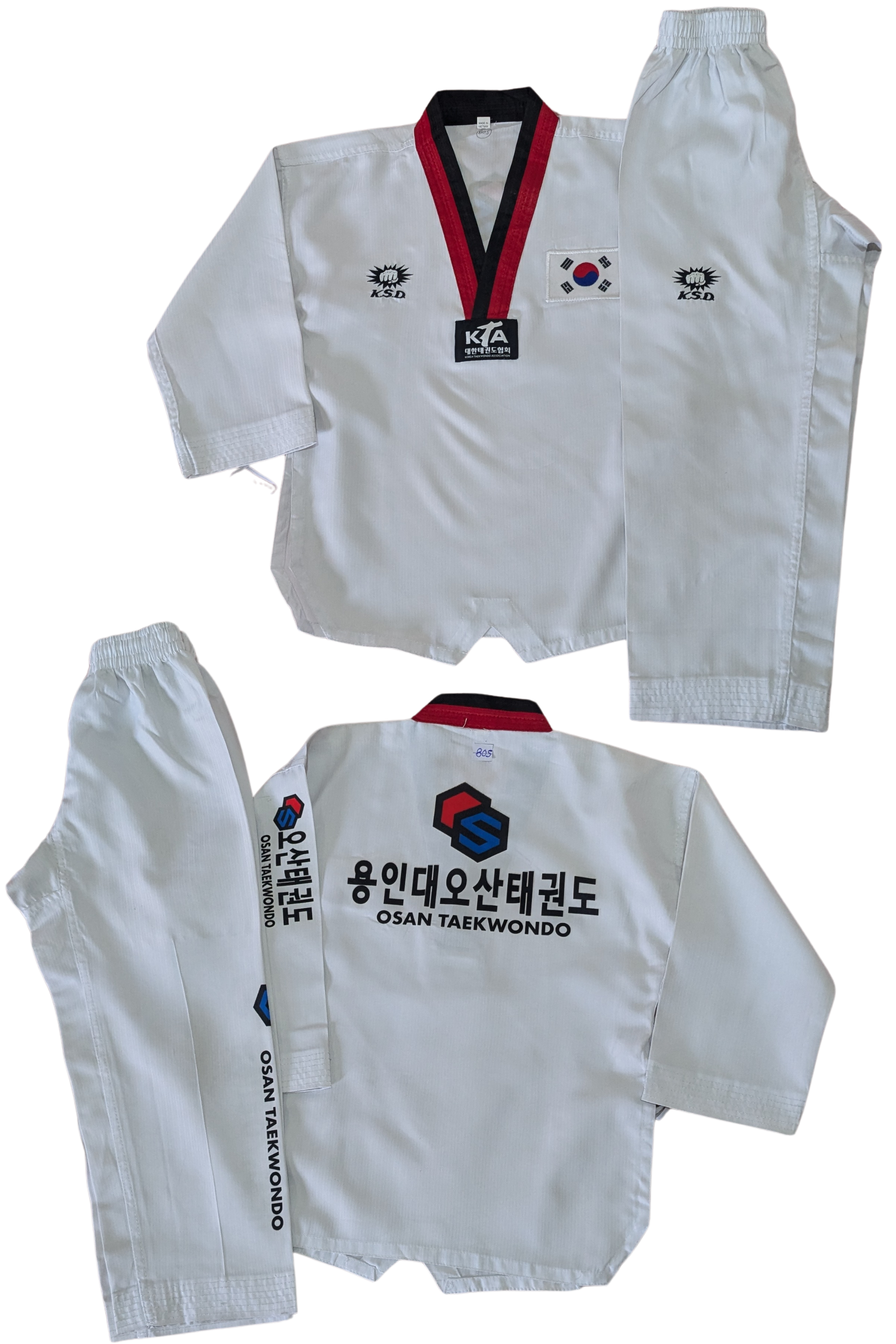 Taekwondo ksd uniform (130 sized /white color )