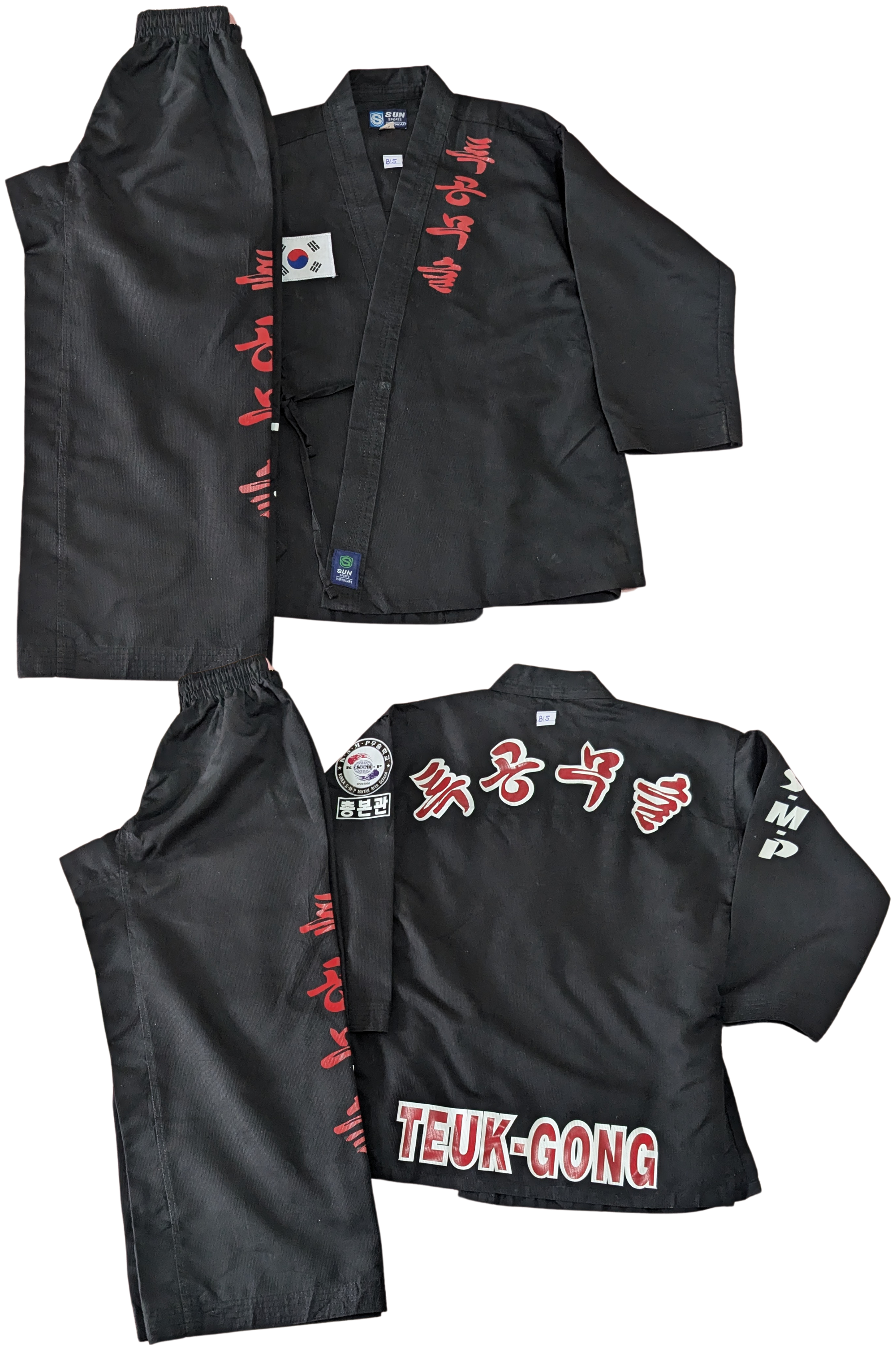 Taekwondo sun sports uniform (150 sized /black color )