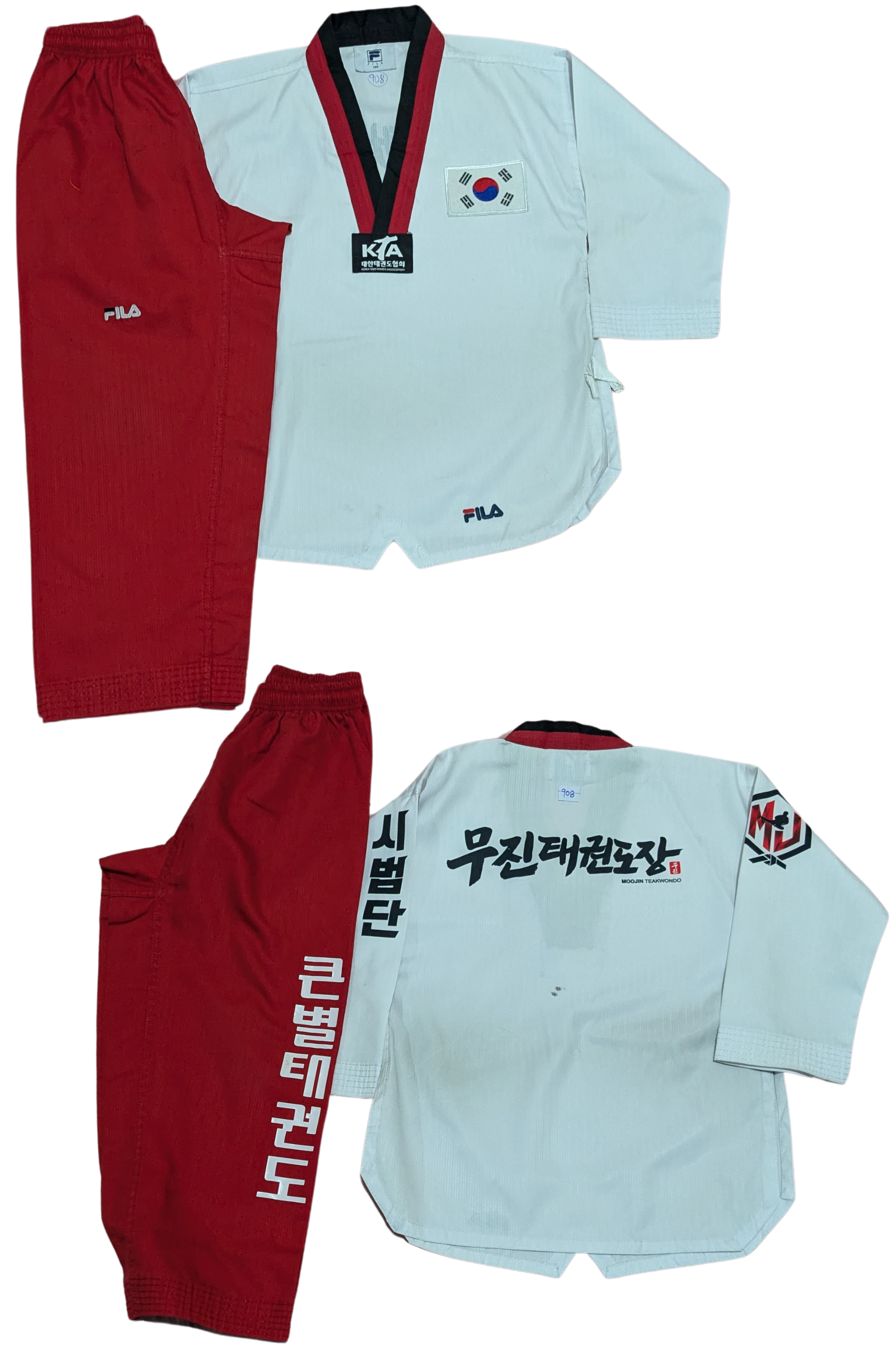 Taekwondo fila uniform (130 sized /white color )