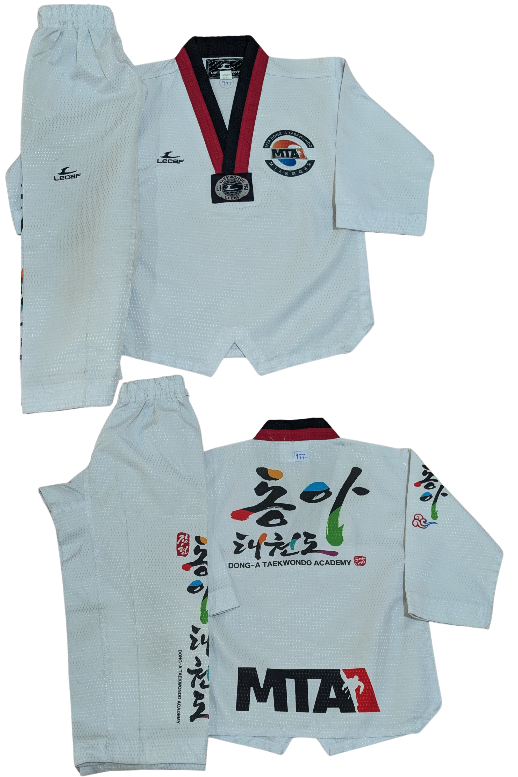 Taekwondo lecafe uniform (110 sized /white color )