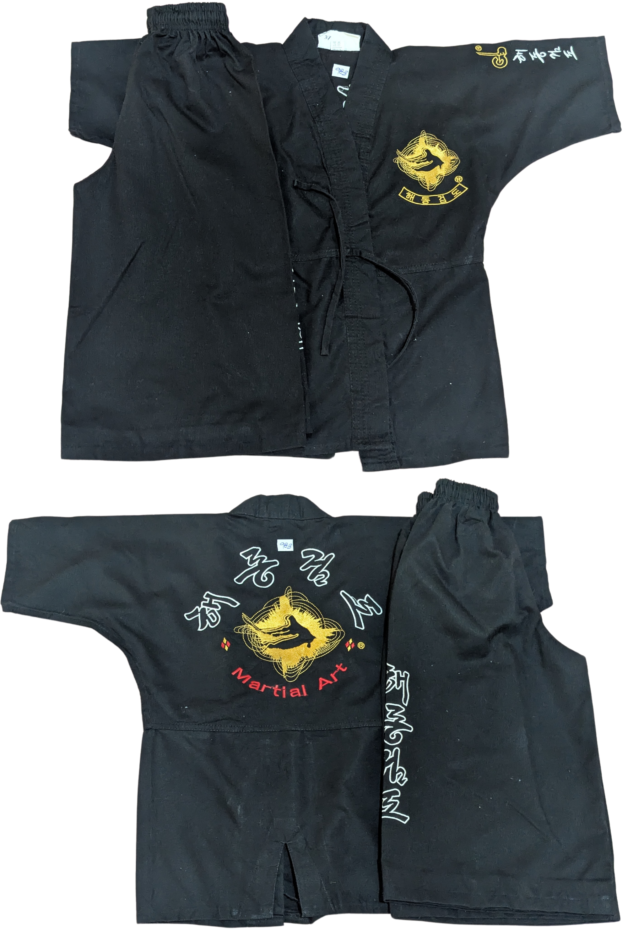 Taekwondo karatay uniform (100 sized /black color )