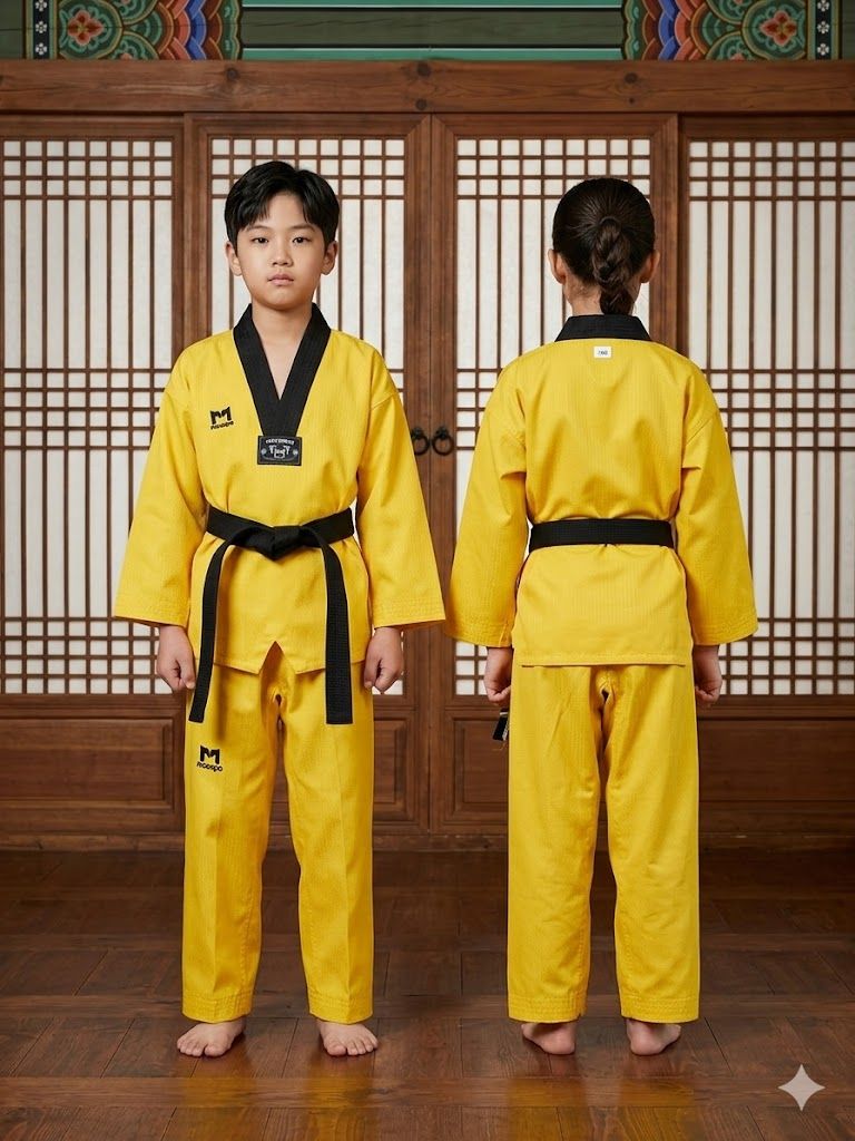 Taekwondo moospo uniform (90 sized /yellow color )